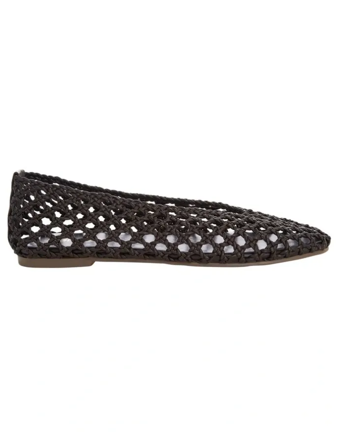 Sandler Ella Ballet Flats in Chocolate Weave