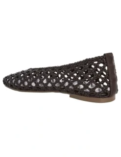 Sandler Ella Ballet Flats in Chocolate Weave