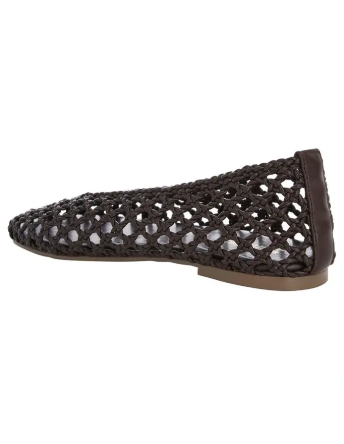 Sandler Ella Ballet Flats in Chocolate Weave
