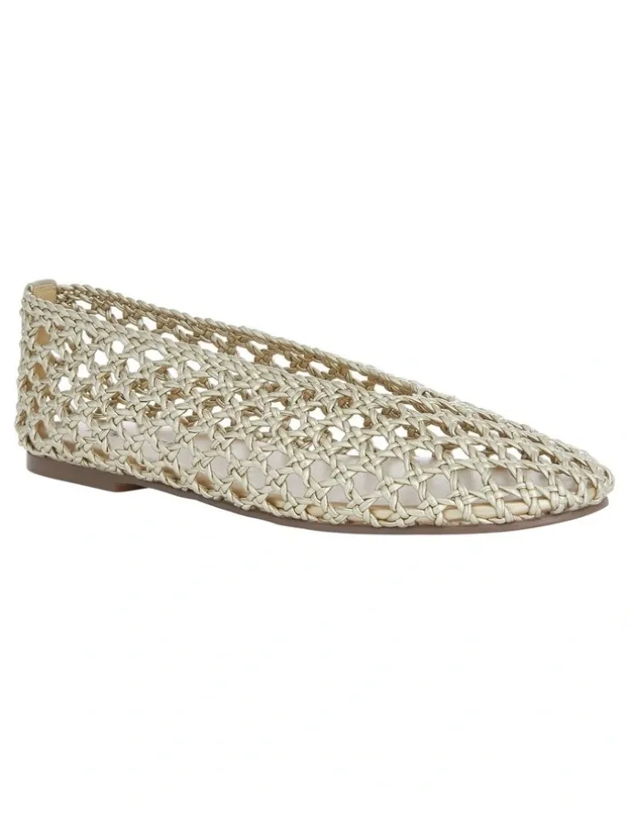 Sandler Ella Flats Ballet in Soft Gold Weave