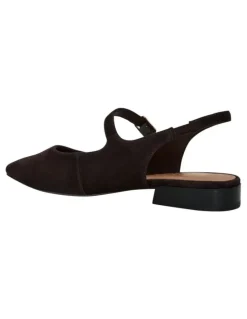 Sandler Everly Flat Shoes in Chocolate Suede Leather