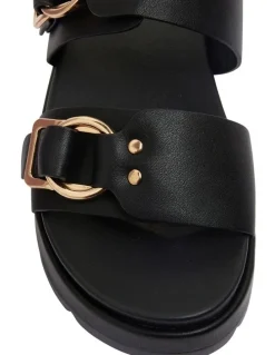 Sandler Fiction Black Smooth Sandals