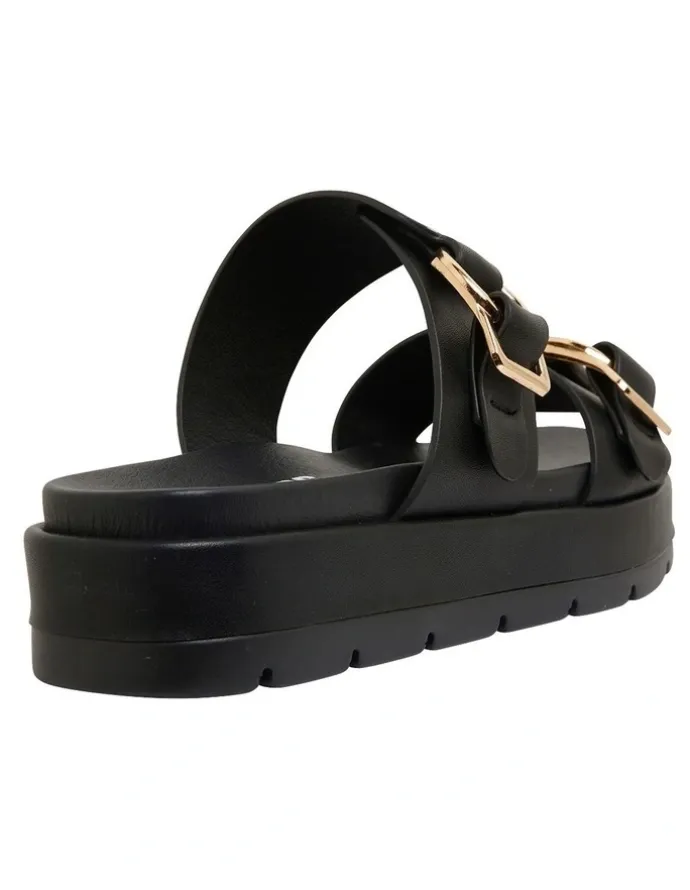 Sandler Fiction Black Smooth Sandals