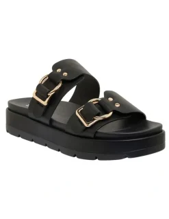 Sandler Fiction Black Smooth Sandals
