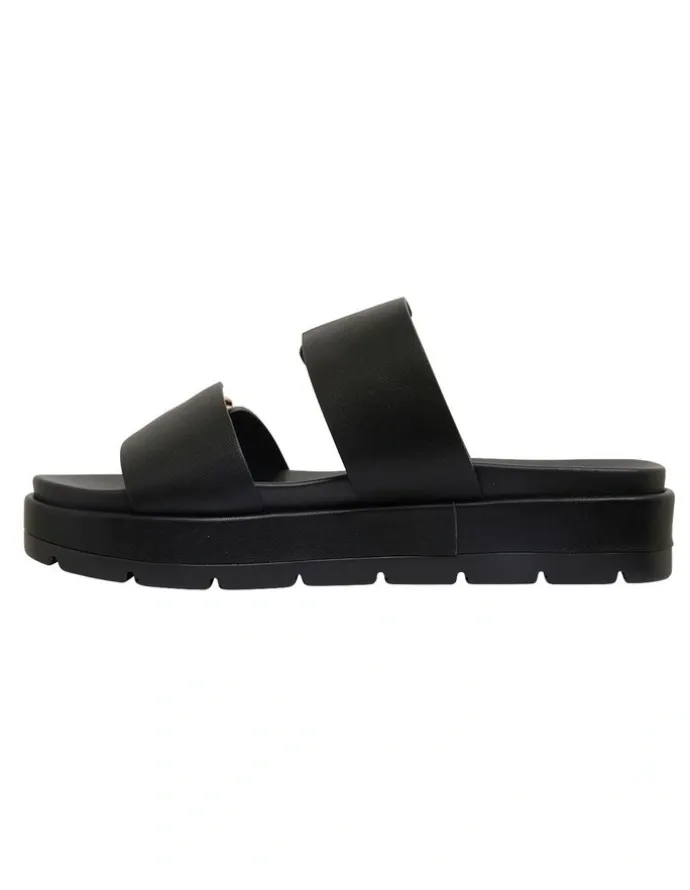 Sandler Fiction Black Smooth Sandals