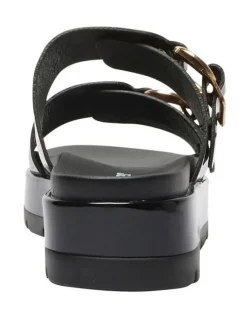 Sandler Fiction Sandals in Black Patent