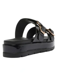Sandler Fiction Sandals in Black Patent