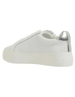 Sandler Frenzy Sneakers in White/Silver Leather