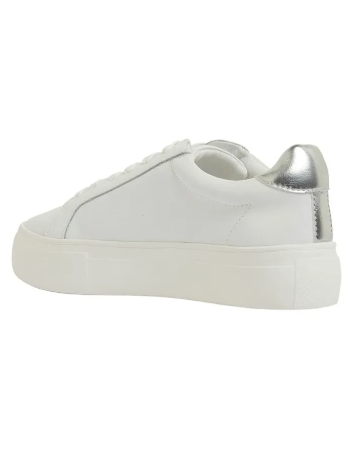 Sandler Frenzy Sneakers in White/Silver Leather