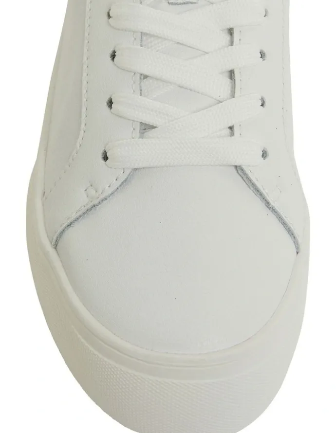 Sandler Frenzy Sneakers in White/Silver Leather