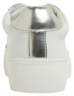 Sandler Frenzy Sneakers in White/Silver Leather