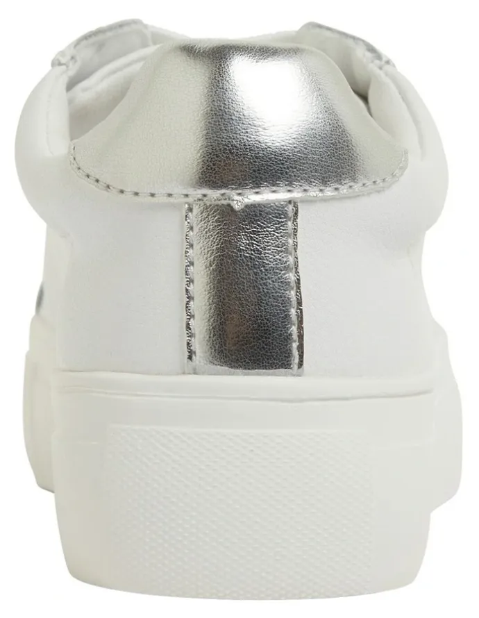 Sandler Frenzy Sneakers in White/Silver Leather