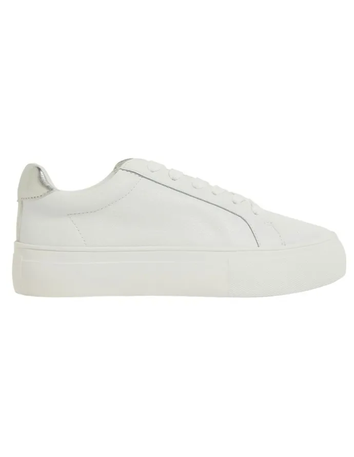 Sandler Frenzy Sneakers in White/Silver Leather