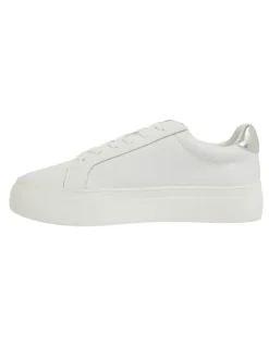 Sandler Frenzy Sneakers in White/Silver Leather