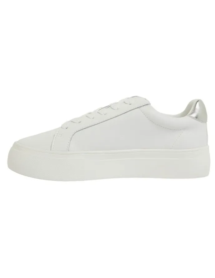 Sandler Frenzy Sneakers in White/Silver Leather