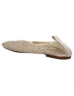 Sandler Glimmer Ballet Flats in Ivory Mesh Diamante