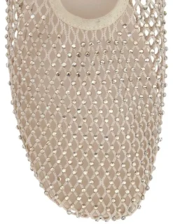 Sandler Glimmer Ballet Flats in Ivory Mesh Diamante