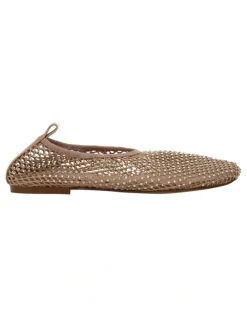 Sandler Glimmer Ballet Flats in Nude Mesh Diamante