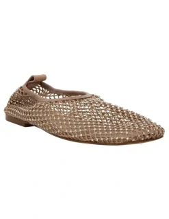 Sandler Glimmer Ballet Flats in Nude Mesh Diamante