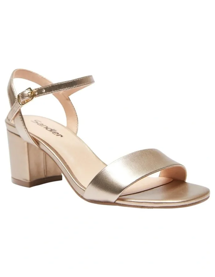 Sandler Heather Sandals In Soft Gold Metallic Leather