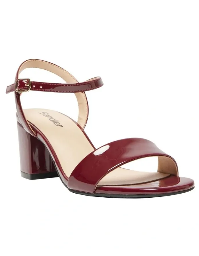 Sandler Heather Sandals in Wine Patent Leather