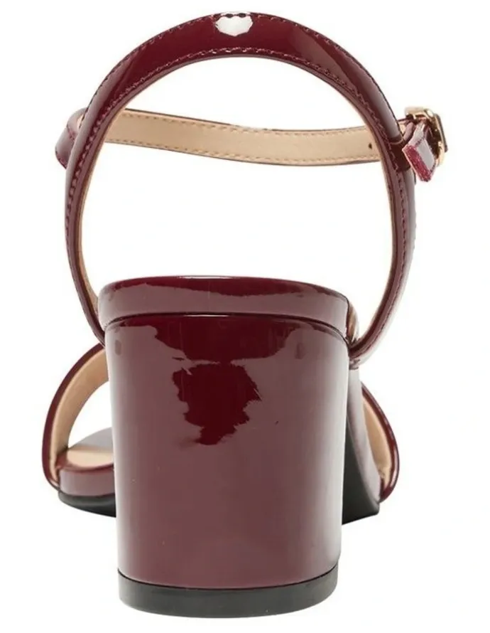 Sandler Heather Sandals in Wine Patent Leather