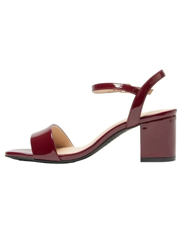 Sandler Heather Sandals in Wine Patent Leather