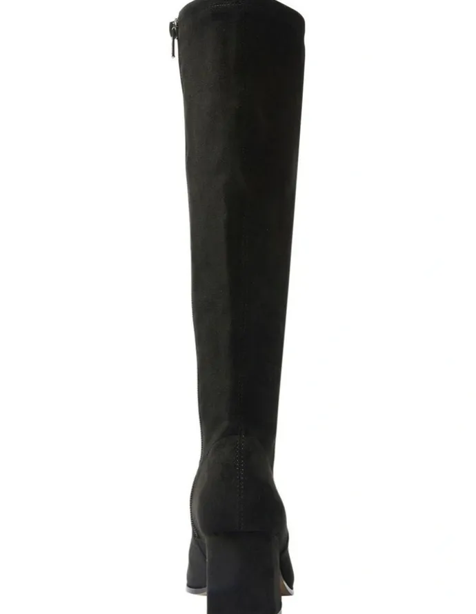 Sandler Heritage Knee Boots in Black Suede Stretch