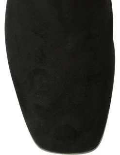 Sandler Heritage Knee Boots in Black Suede Stretch