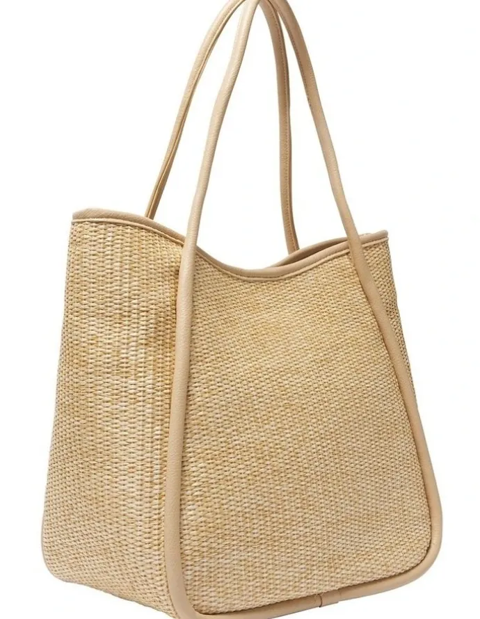 Sandler Jarvis Tote Bag in Nude/Raffia