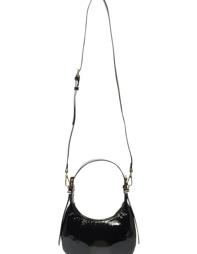 Sandler Jersey Bag in Black Crinkle Patent