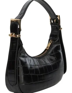 Sandler Jersey Shoulder Bag in Black Croc
