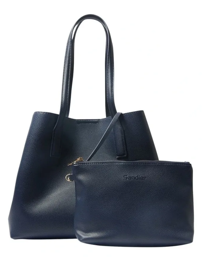 Sandler Joanna Tote Bag in Navy Pebble