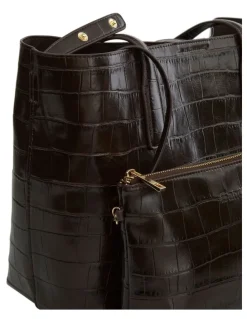 Sandler Joanna Tote Bag in Chocolate Croc