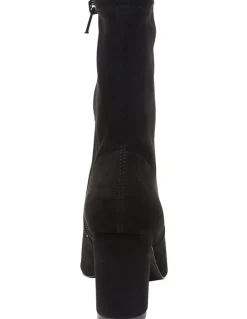 Sandler Karly Black Stretch Suede Boots