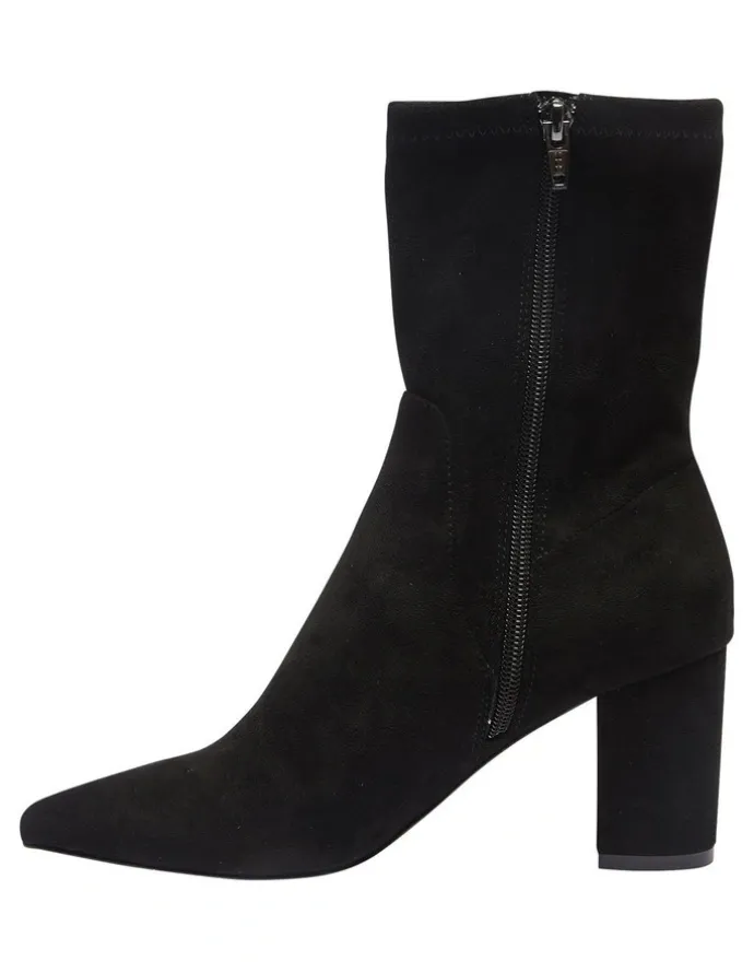 Sandler Karly Black Stretch Suede Boots
