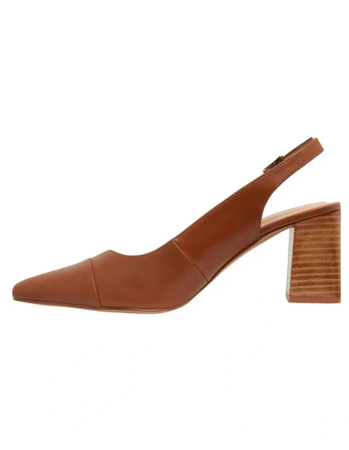 Sandler Kirsty Heeled Shoes in Cognac Leather