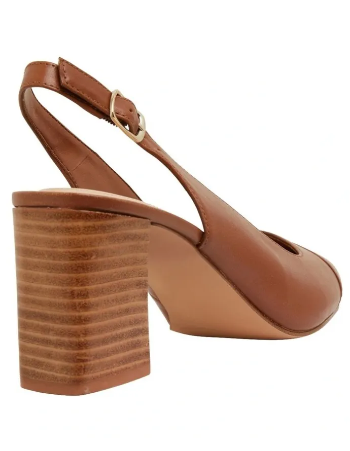 Sandler Kirsty Heeled Shoes in Cognac Leather