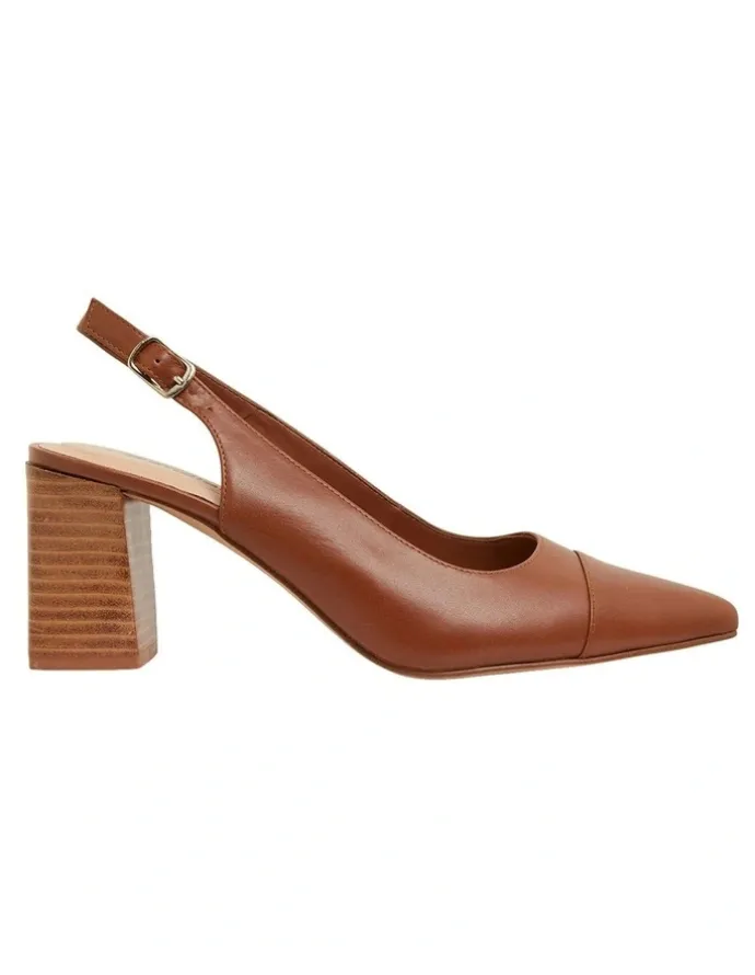 Sandler Kirsty Heeled Shoes in Cognac Leather