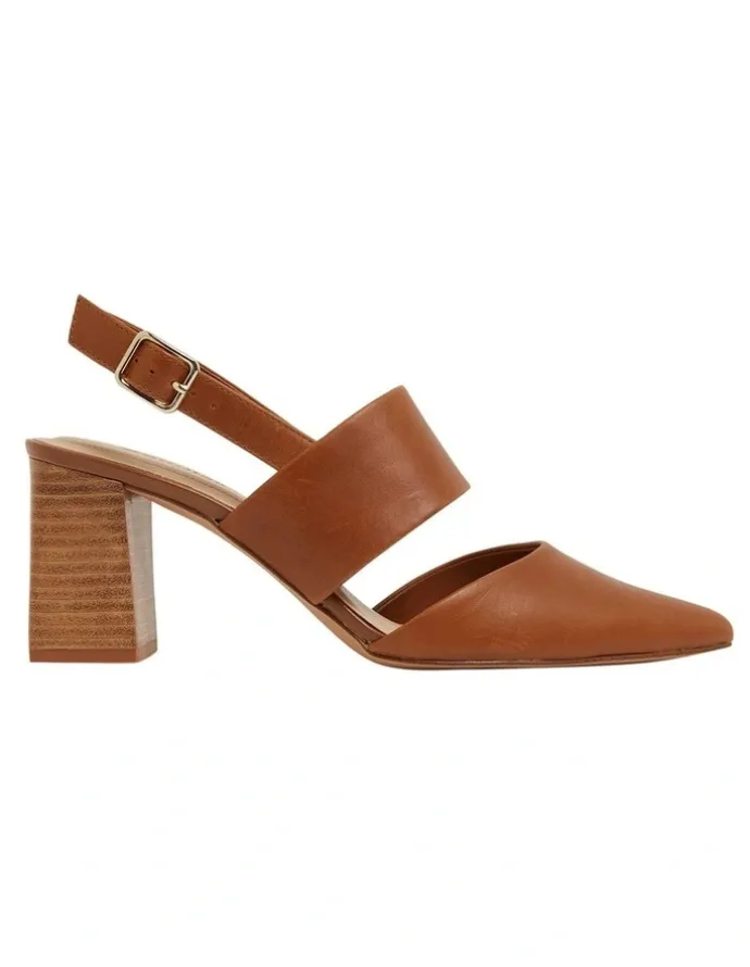 Sandler Kitson Heeled Shoes in Cognac Leather