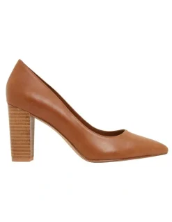 Sandler Lyric Heeled Shoes in Cognac Leather