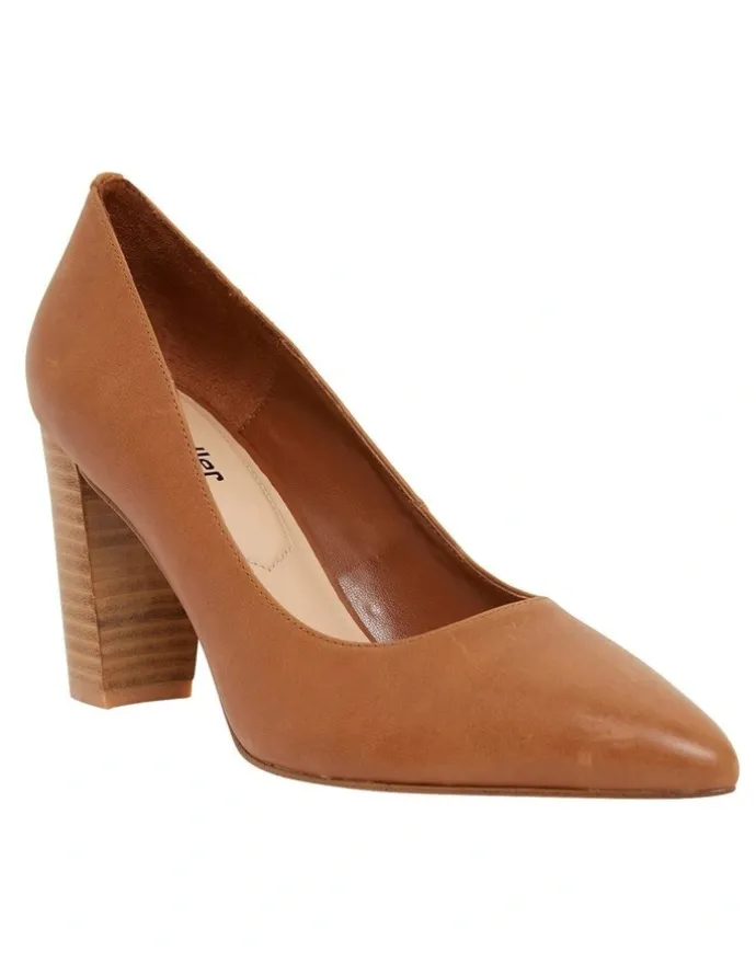 Sandler Lyric Heeled Shoes in Cognac Leather