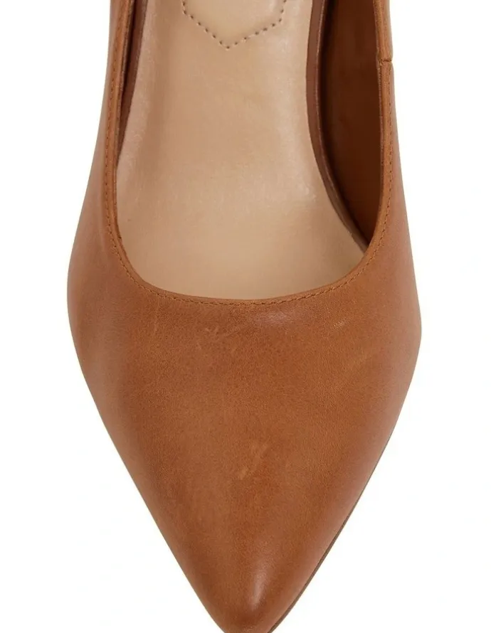 Sandler Lyric Heeled Shoes in Cognac Leather