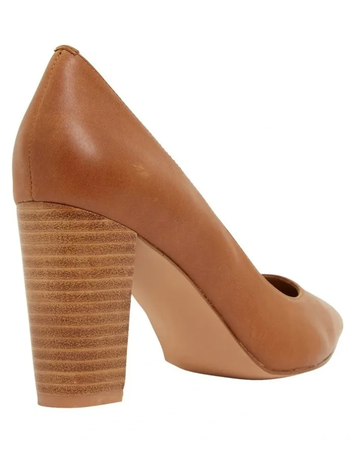 Sandler Lyric Heeled Shoes in Cognac Leather