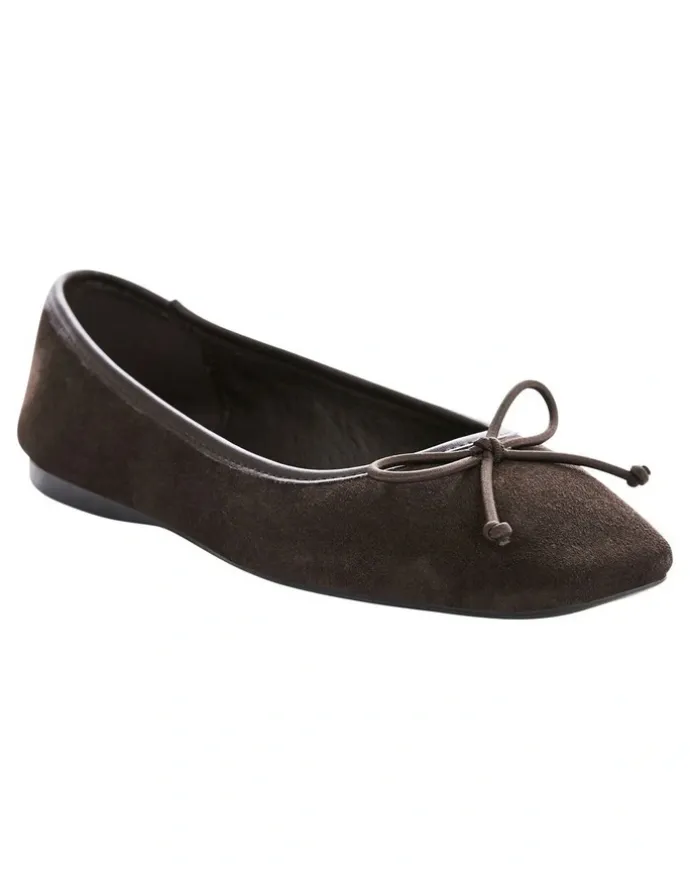 Sandler Maya Ballet Flats in Chocolate Suede