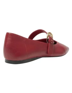 Sandler Melrose Flat Leather Shoes in Red