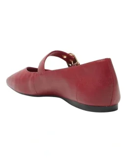 Sandler Melrose Flat Leather Shoes in Red