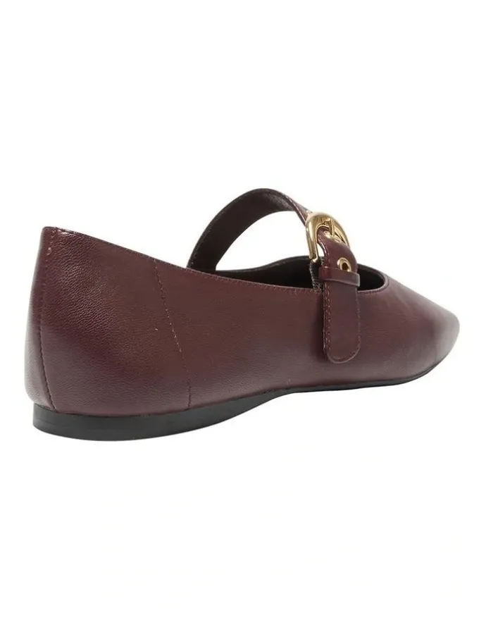 Sandler Melrose Flat Leather Shoes in Wine