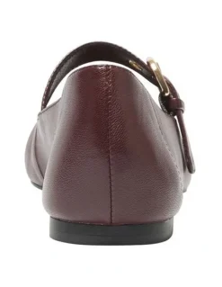 Sandler Melrose Flat Leather Shoes in Wine