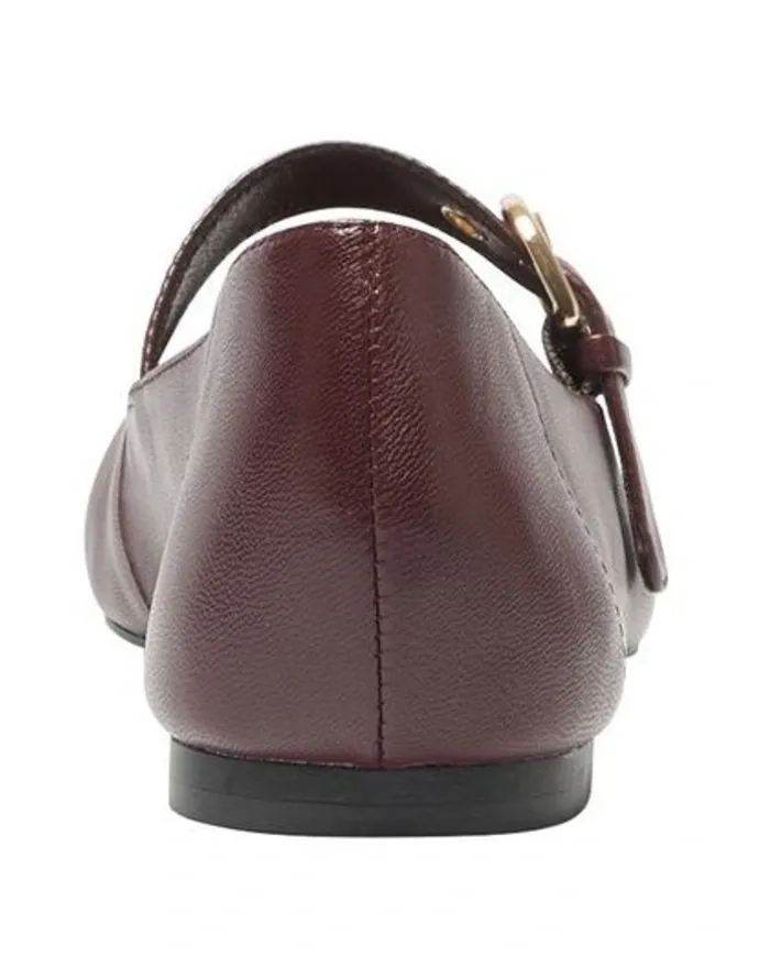 Sandler Melrose Flat Leather Shoes in Wine